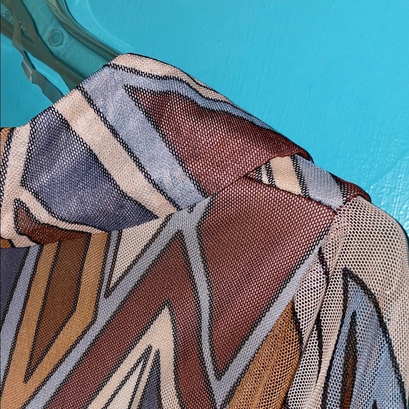 Jolie&Joy brown and tan chevron women’s dress  size large - Picture 12 of 12